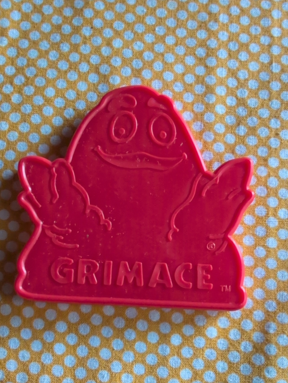 Grimace Vintage McDonald's 1980 Cookie Cutter Or Cookie Stamp Happy Meal